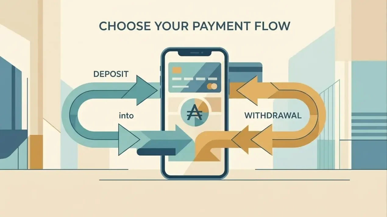 Conceptual Australian digital payment illustration with AUD, bank transfer and mobile payment cues